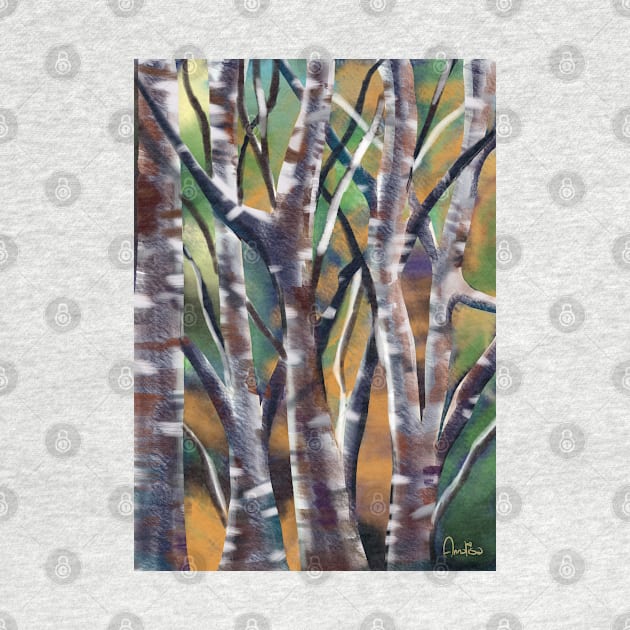 Abstract Birch Trees. Artwork By Annalisa Amato by annalisaamato